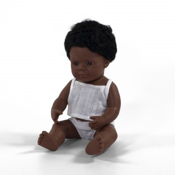 ΚΟΥΚΛΑ AFROAMERICAN BOY 38CM ΜΕ ΕΣΩΡΟΥΧΑ