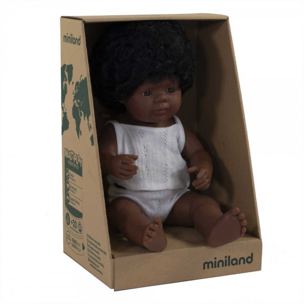 ΚΟΥΚΛΑ AFROAMERICAN GIRL 38CM ΜΕ ΕΣΩΡΟΥΧΑ