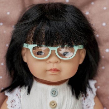 ΚΟΥΚΛΑ ASIAN GIRL  WITH GLASSES 38 CM ΜΕ ΕΣΩΡΟΥΧΑ